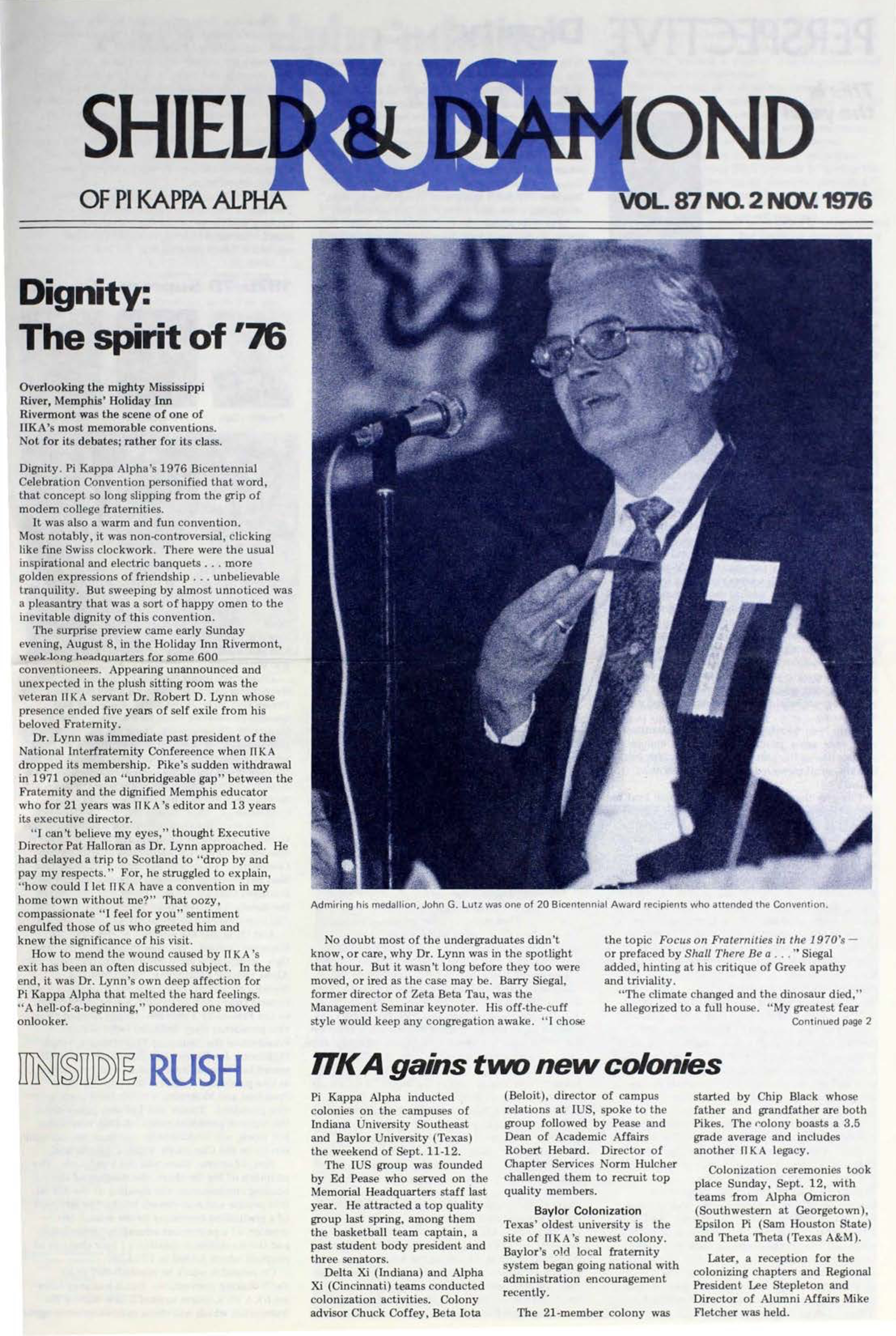 Shield and Diamond, Vol. 87, No. 2, November 1976